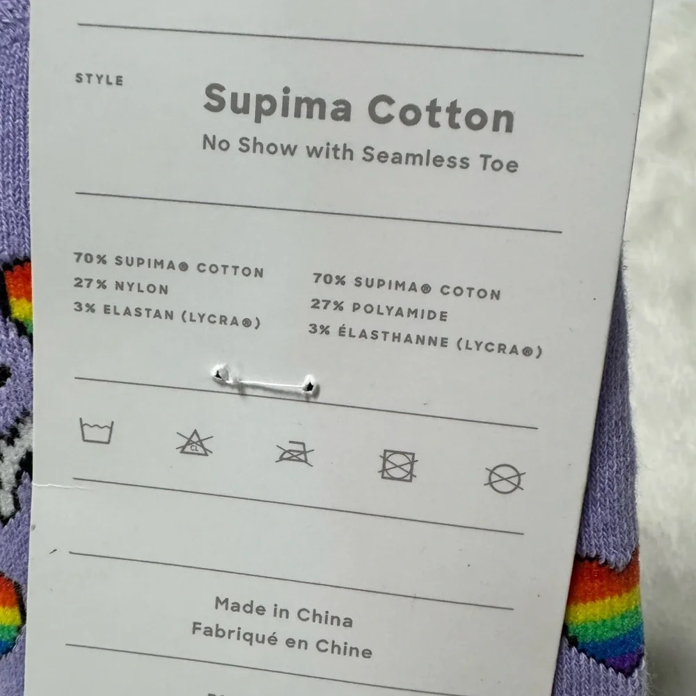NWT- MeUndies Pima Cotton Lavender Rainbow Love No Show Seamless Sock Bundle